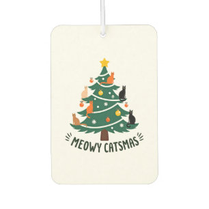 Meowy Catmas Cat Christmas Tree Xmas Funny Santa C Air Freshener