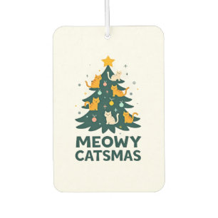 Meowy Catmas Cat Christmas Tree Xmas Funny Santa C Air Freshener