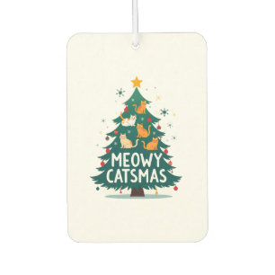 Meowy Catmas Cat Christmas Tree Xmas Funny Santa C Air Freshener