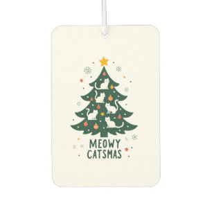 Meowy Catmas Cat Christmas Tree Xmas Funny Santa C Air Freshener