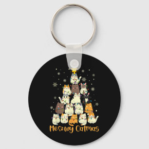Meowy Catmas Cat Christmas Tree Xmas Girls Boys Fu Keychain