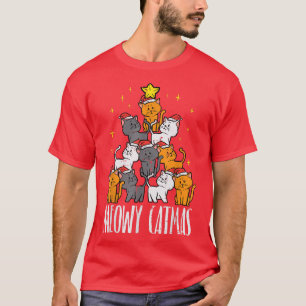 Meowy Catmas Cat Christmas Tree Xmas Pyjamas PJs W T-Shirt
