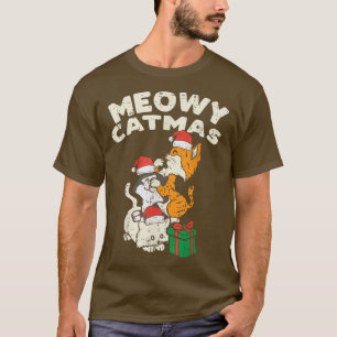 Meowy Catmas Cat Kitten Christmas Pajamas Xmas PJs T-Shirt