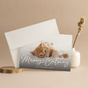 Meowy Catmas Cat Pet Holiday Photo Card