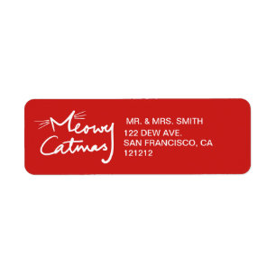 Meowy Catmas Custom Cat Christmas Return Address