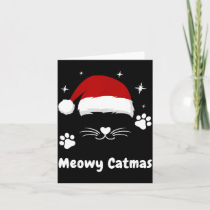 Meowy Catmas Cute Kitten Cats Santa Hat Christmas  Card