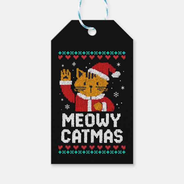 Meowy Catmas Gift Tags (Front)