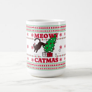 Meowy Catmas Holiday Design – Festive and Fun Coffee Mug