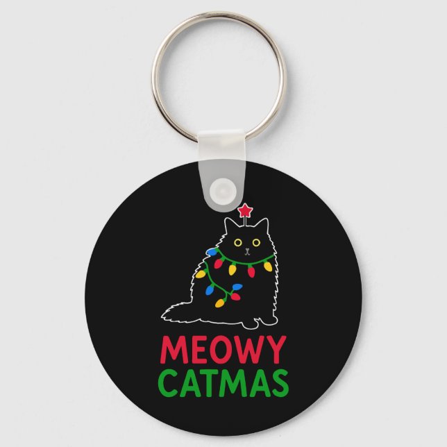 Meowy Catmas Keychain (Front)