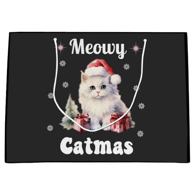 Meowy Catmas Large Gift Bag (Front)