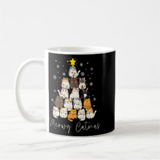 Meowy Catmas Light Santa Funny Christmas Cat Lover Coffee Mug