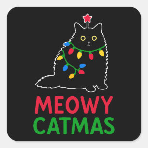 Meowy Catmas Square Sticker