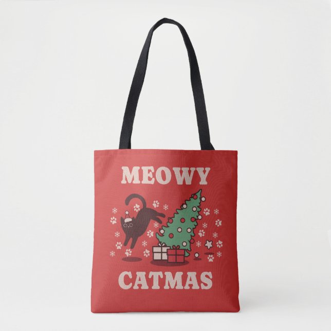 Meowy Catmas Tote Bag (Front)