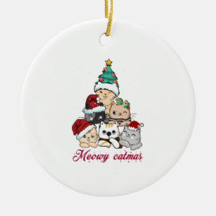 Meowy Catmas Tree Ceramic Ornament