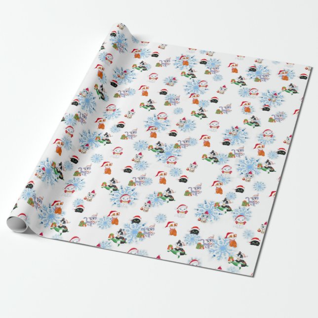 Meowy Catmas Wrapping Paper (Unrolled)