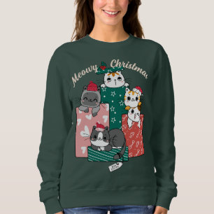 Meowy Catmast Cute Christmas Cats Sweatshirt