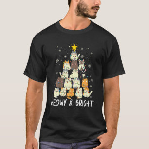 Meowy Cats Christmas Tree Funny Pajama Xmas T-Shirt