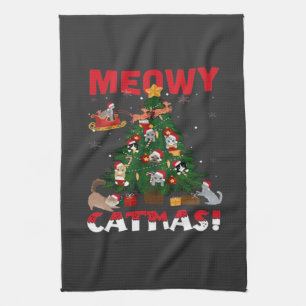Meowy Chirstmas Kitchen Towel