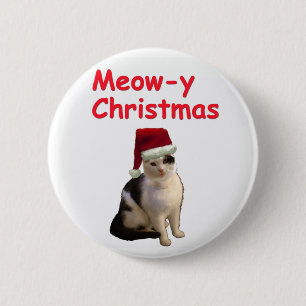 Meowy Christmas 2 Inch Round Button