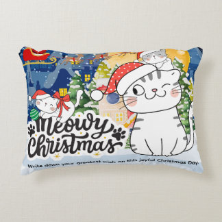 Meowy Christmas Accent Pillow