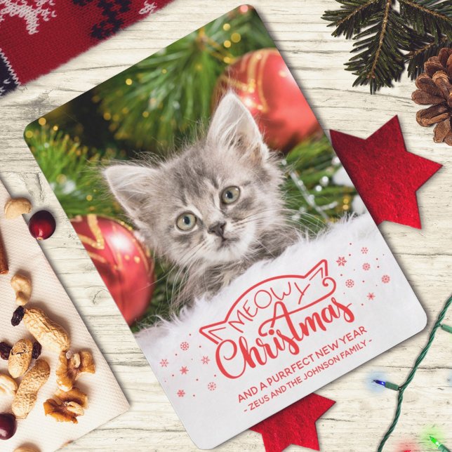 Meowy Christmas and a purrfect new year photo card (Creator Uploaded)