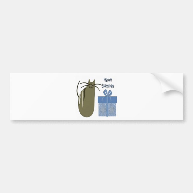 Meowy Christmas Bumper Sticker (Front)