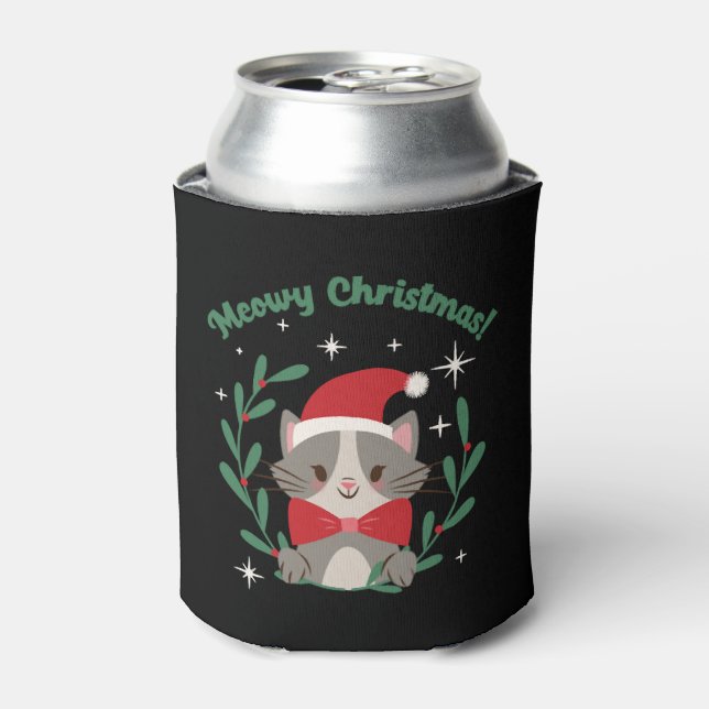 Meowy Christmas     Can Cooler (Can Front)