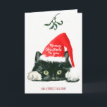 meowy christmas card cute cat holiday xmas<br><div class="desc">A whimsical black and white cat design to wish your cat loving friends (or pets) a "Meowy Christmas" this year! Easy to edit or delete the text boxes shown for the message inside and front. Other designs for you to purchase in this purrfect (sorry!) collection :)</div>