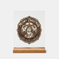 Meowy Christmas Cat Christmas Vintage Vector Art S