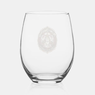 Meowy Christmas Cat Christmas Vintage Vector Art S Stemless Wine Glass