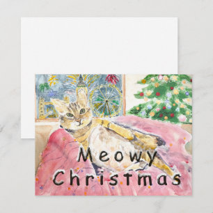 Meowy Christmas cat in London  Card