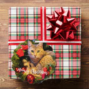 Meowy Christmas Cat Ornament Card