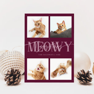 Meowy Christmas Cat Photos Cranberry Christmas Holiday Card