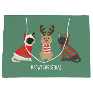 Meowy Christmas Cats Large Gift Bag