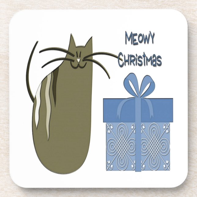 Meowy Christmas Coaster (Front)