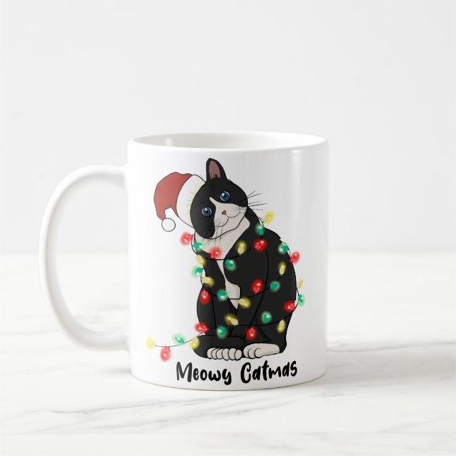 Meowy Christmas Coffee Mug (Left)