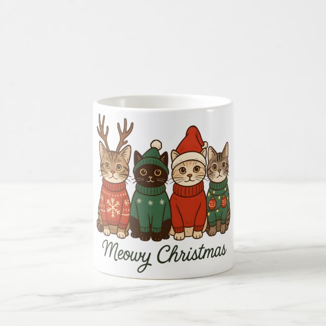 Meowy Christmas Cozy Cat Mug (Centre)