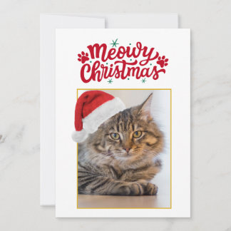 Meowy Christmas Custom Photo Holiday Card