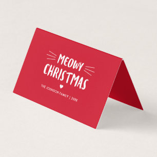 Meowy Christmas   Cute Cat Holiday Photo