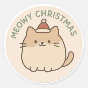 Meowy christmas cute cat Sticker