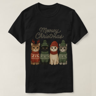Meowy Christmas Cute Cats T-Shirt Cozy Holiday