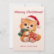Meowy Christmas Cute Kitten Holiday Card