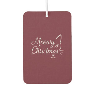 'Meowy Christmas' Elegant Deep Cranberry Photo Air Freshener