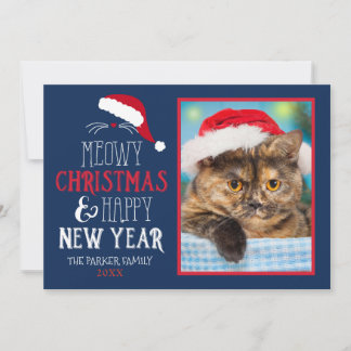 Meowy Christmas et Bonne année Carte Appartement P