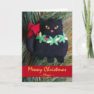 Meowy Christmas for Mimi, Cat Ornament Holiday Card