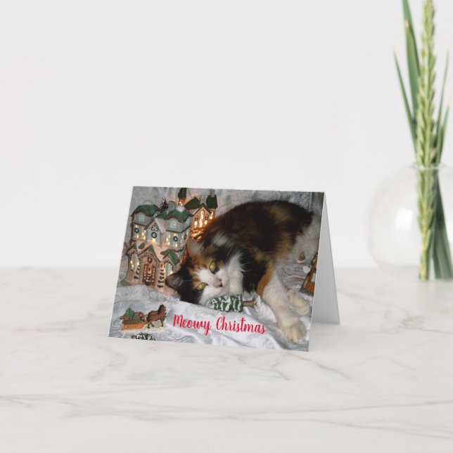 Meowy Christmas from Your Cat a Cute Card (Front)