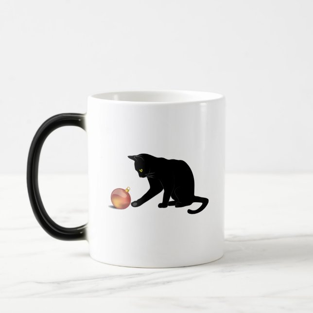 Meowy Christmas Funny Cat Magic Mug (Left)