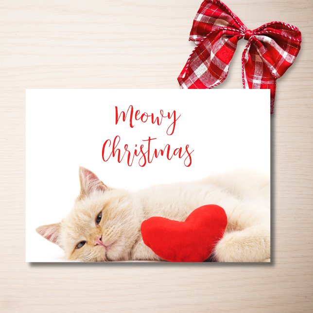 Meowy Christmas Funny Cat Photo Holiday Card (Creator Uploaded)
