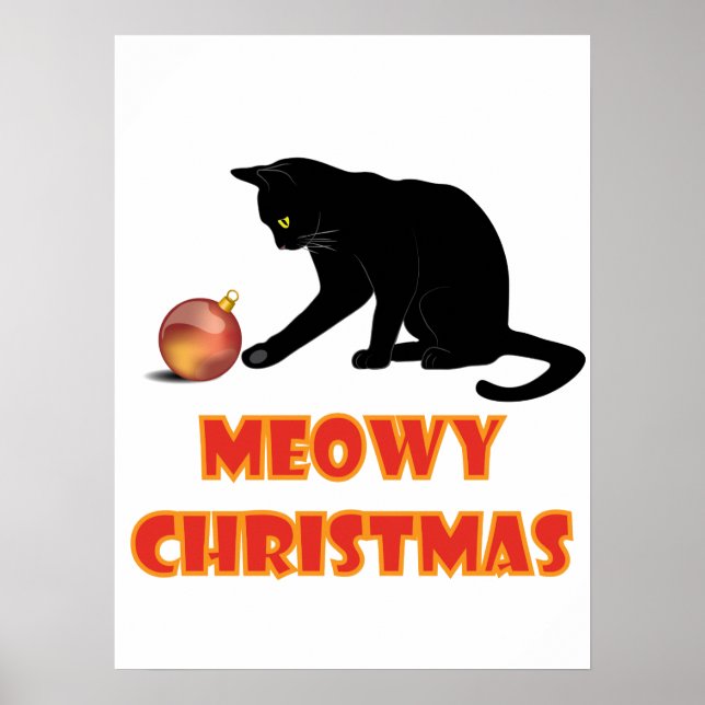 Meowy Christmas Funny Cat Poster (Front)