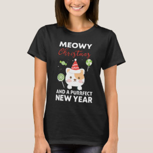 Meowy Christmas Funny Cat  T-Shirt